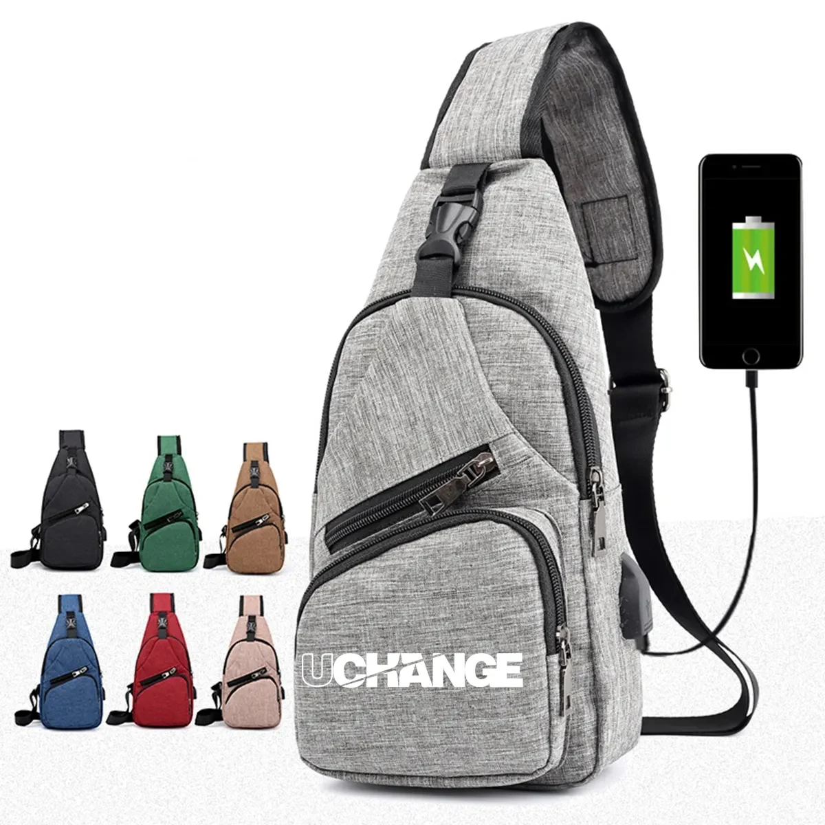 Versatile USB Charging Crossbody Sling Bag For Travel Sport 1