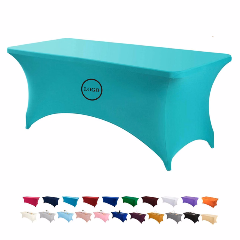 Durable 6FT Stretch Table Cover with Custom Printing
