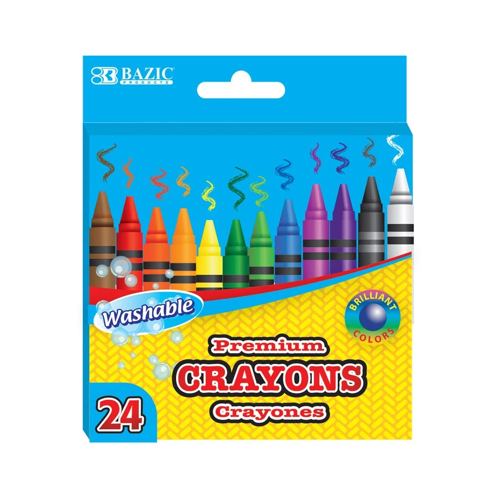 Crayons - 24 Count Washable Assorted Colors 1
