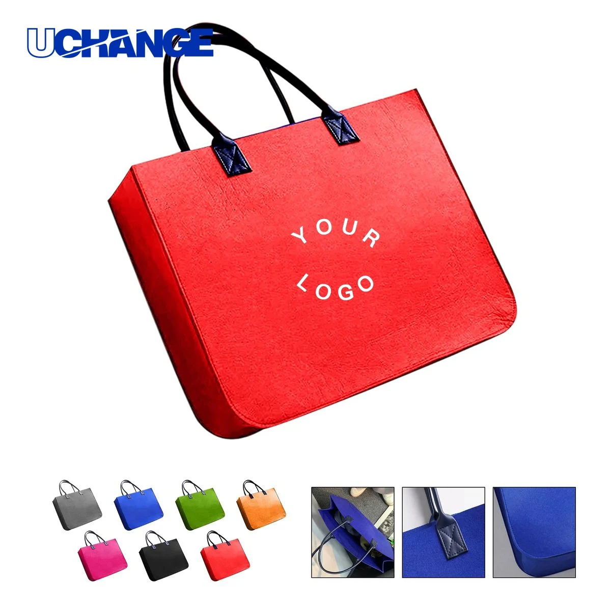 Felt Handbag with Spacious Interior Purse 1