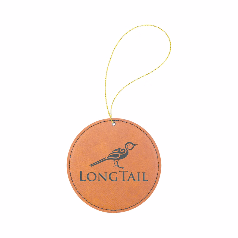 Rawhide Leatherette Round Ornament