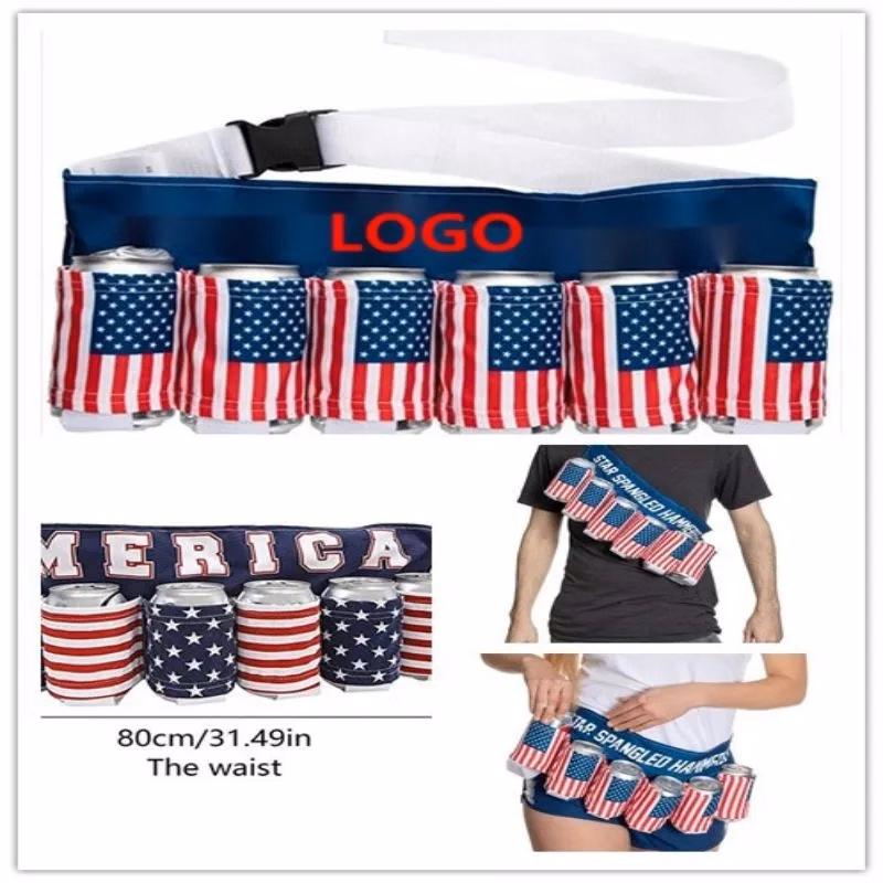 Custom Printed 6-Pack Beer Belt Camping Picnic Waist Bag