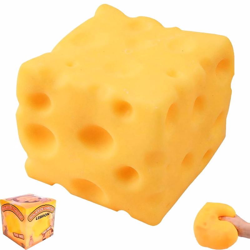 Square Cheese Squishy Stress Reliever Toy