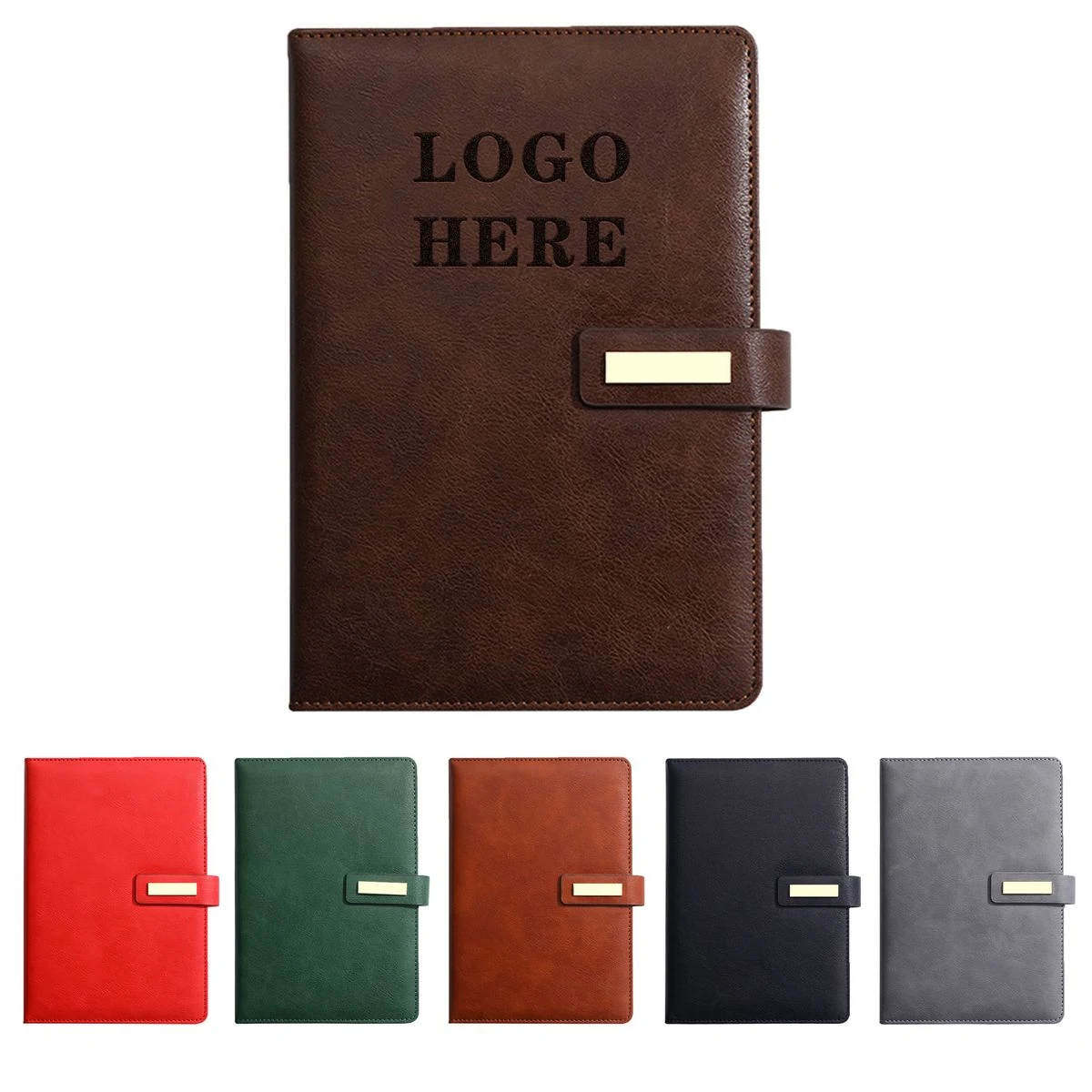 Custom Debossed Logo Long Strip Magnetic Closure Notebook 1