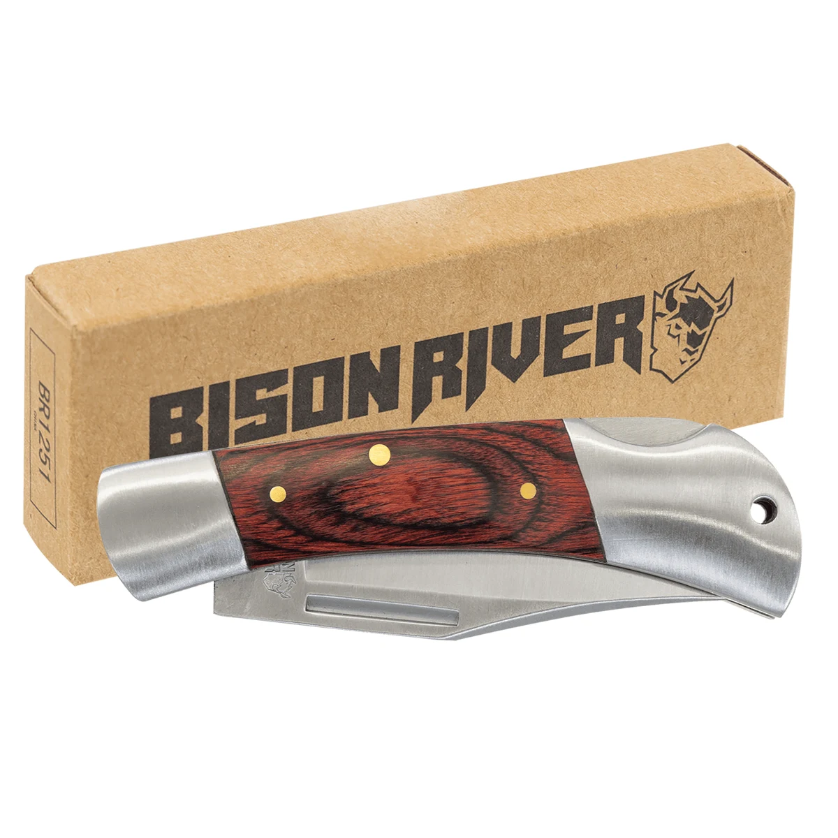 Bison River 3.5" Wood Folding Knife 1