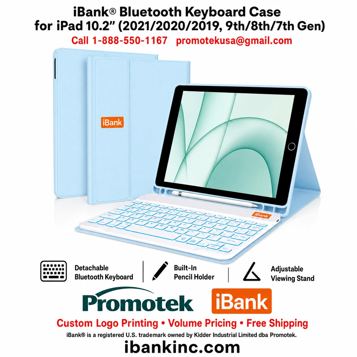 iBank ® Bluetooth Keyboard Case for iPad 10.2" (2021/2020/2019, 9th/8th/7th Gen) 1