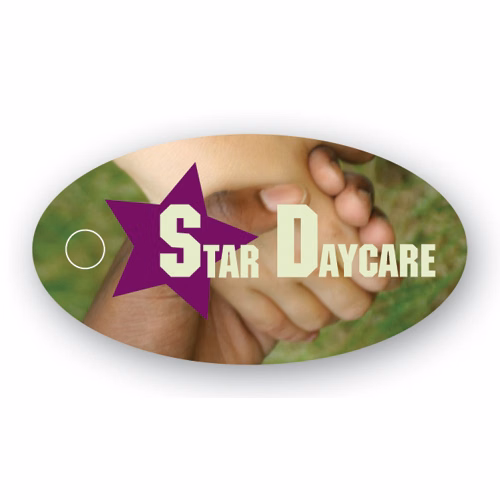 USA Made Thermal Laminated Loyalty Card Keytag (1.125"x2") Oval
