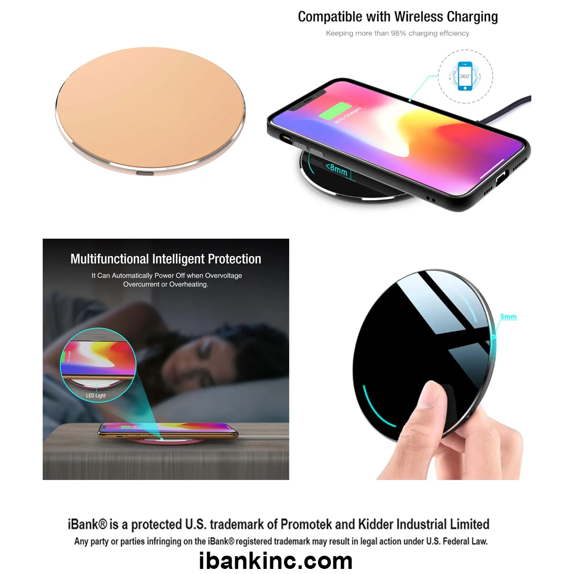 iBank ® Wireless Charger, 15W Charging Pad for iPhone and Galaxy Phones 1