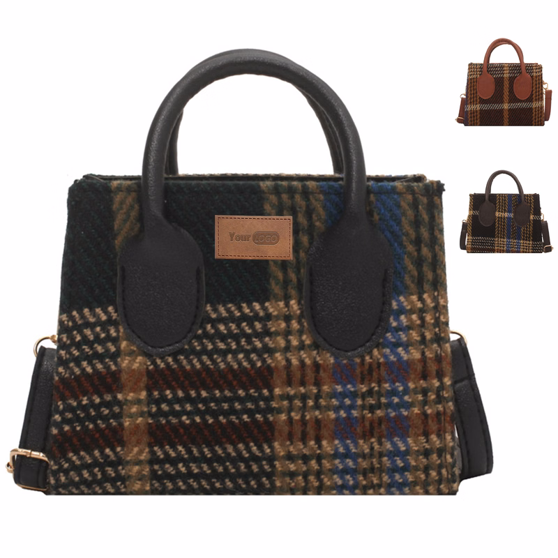 Canvas Small checkered cross-body bag