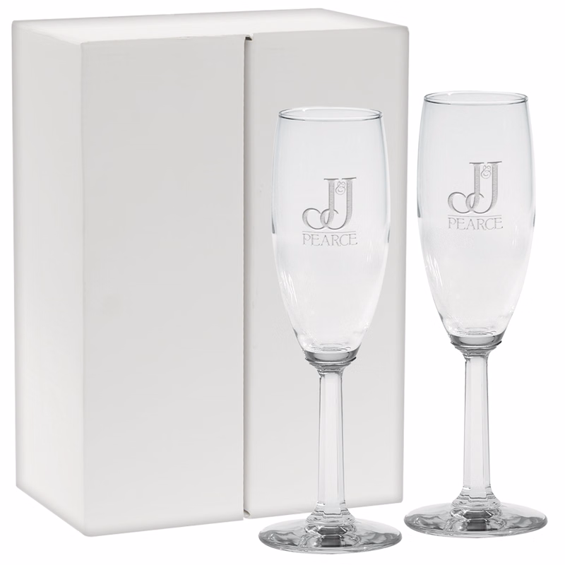 Etched Napa Valley Flute Gift Set