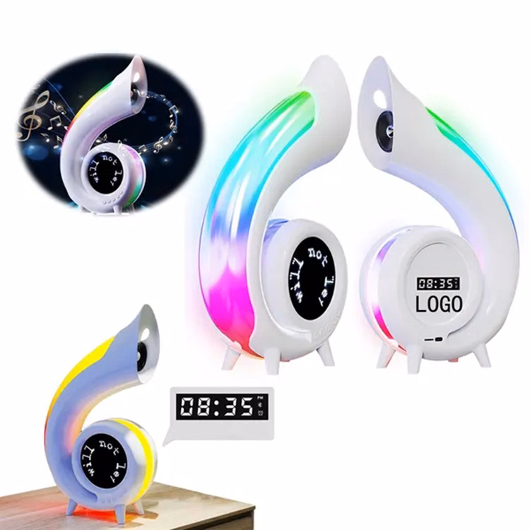 Wireless Conch-Shaped Alarm Clock Table Lamp Player