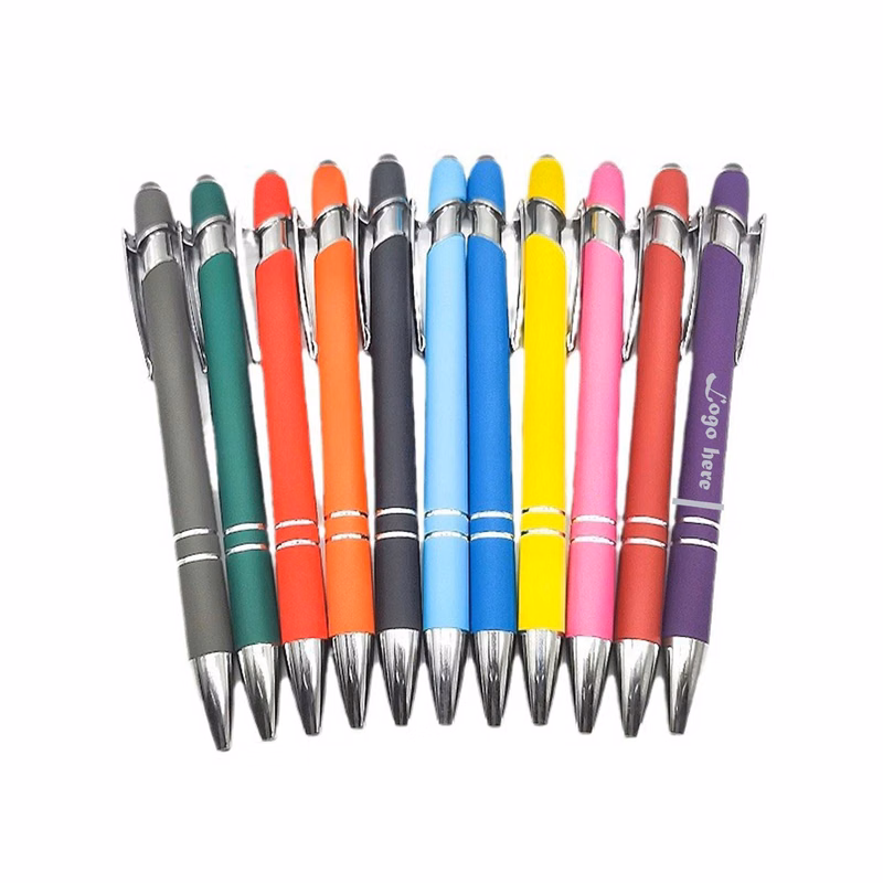 Rainbow Rubberized Soft Touch Ballpoint Pen