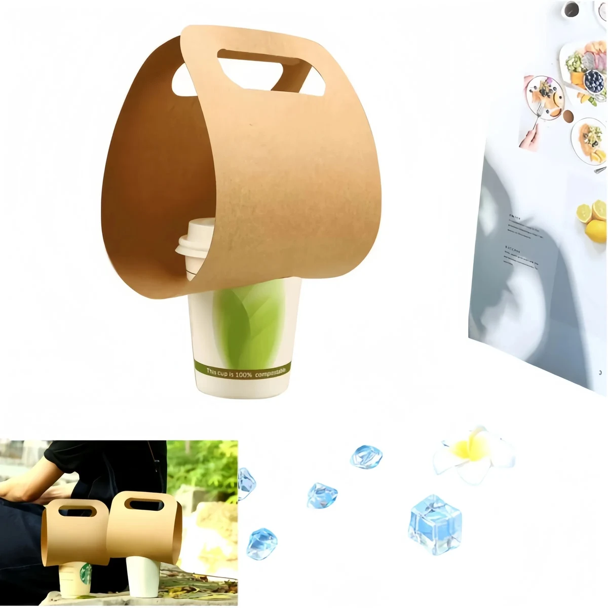 Disposable portable cup holder 1