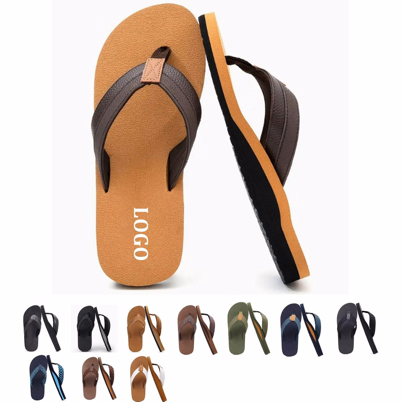 Men's Yoga Mat Leather Flip Flops
