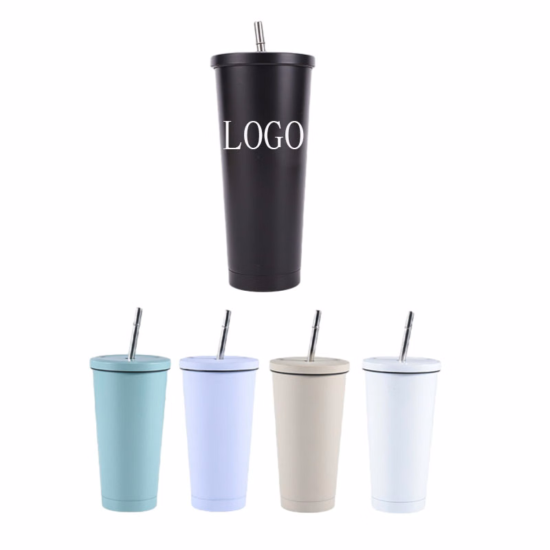 25 oz Stainless Steel Cup W/ Straw