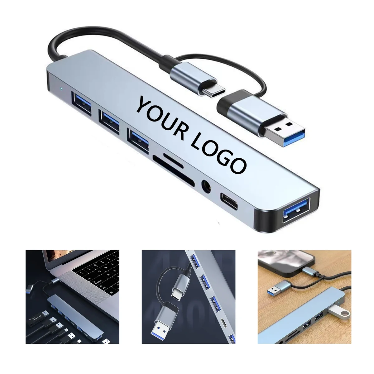 USB Hub 8 Ports Compatible with Laptop and Desktop 1