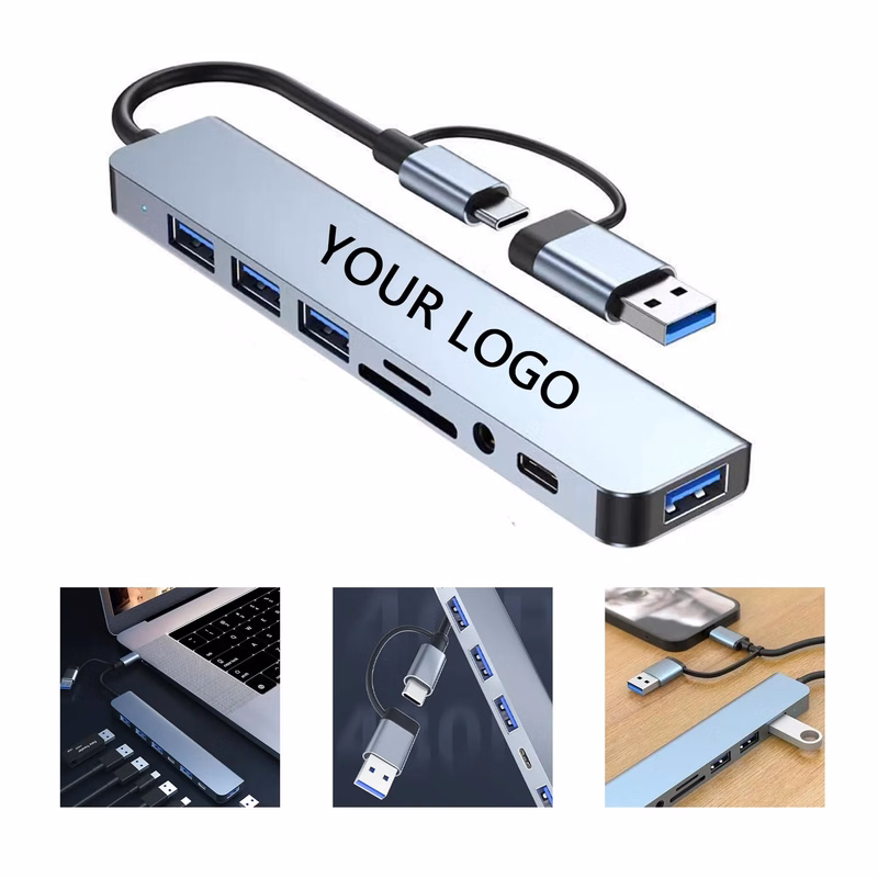USB Hub 8 Ports Compatible with Laptop and Desktop