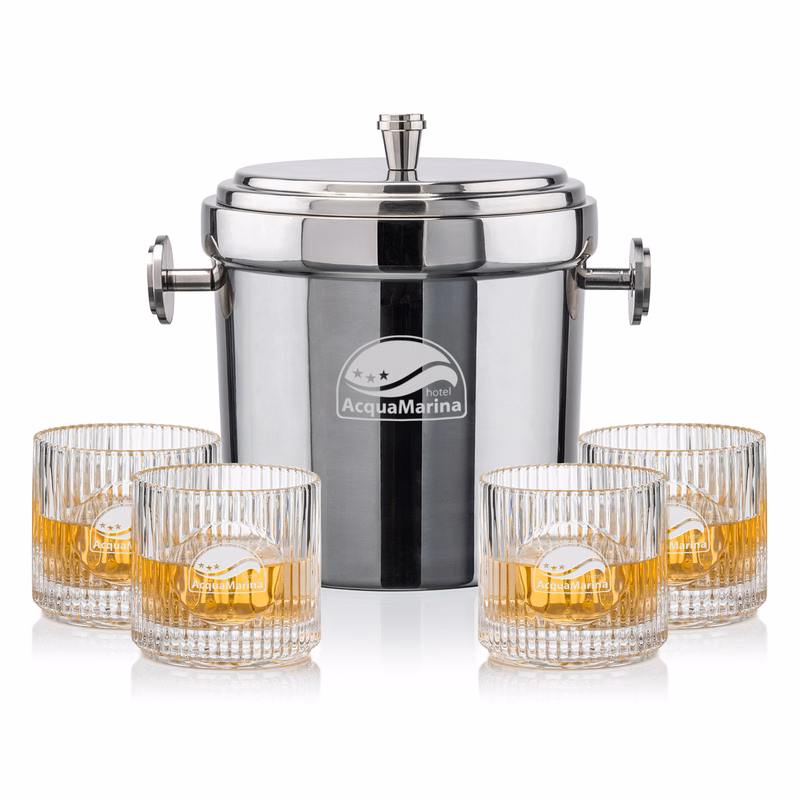Milano Ice Bucket & Dillard On-the-Rocks Set