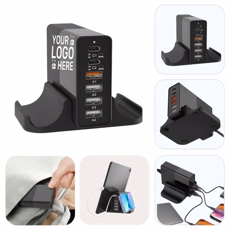 4-Port Travel Usb Charger Phone Stand