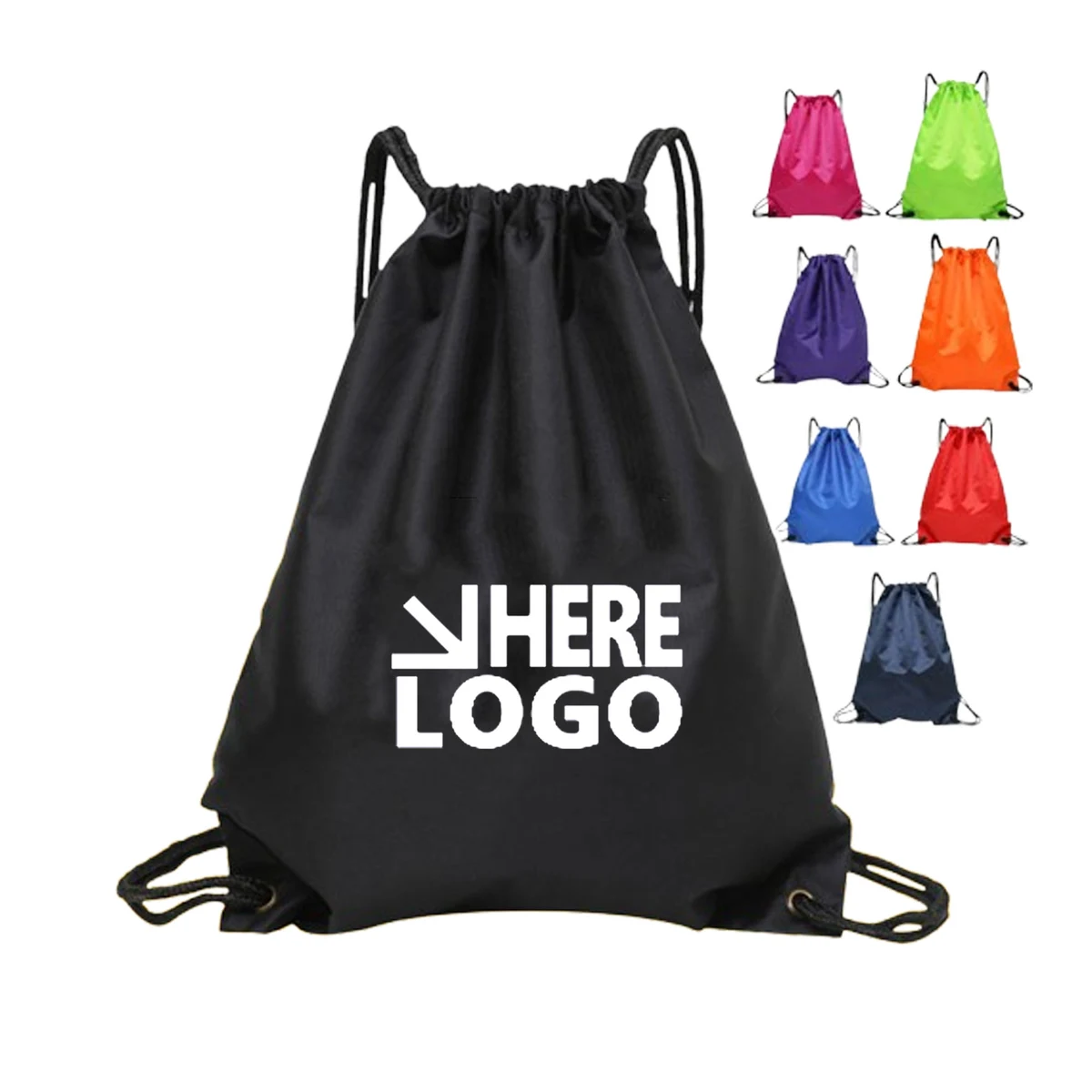 210D Polyester Drawstring Bag Sports Backpack 1