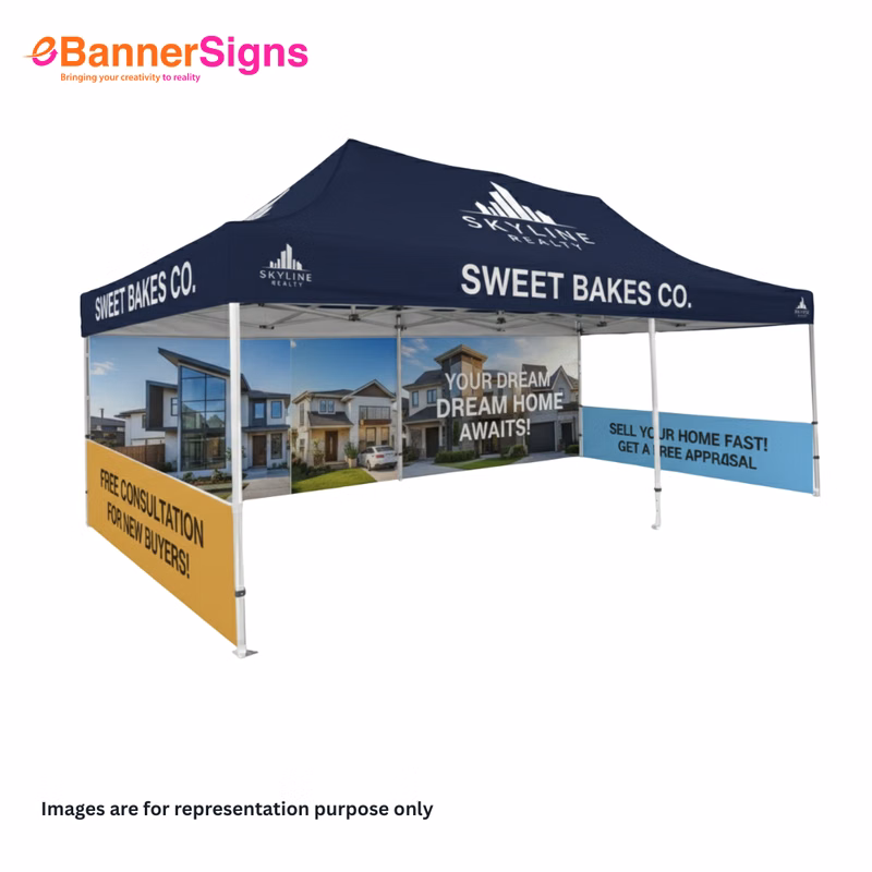 Canopy Tent 13 x 26 (Topper + Hardware + Full Backwall + 2 Half Double Side Wall)