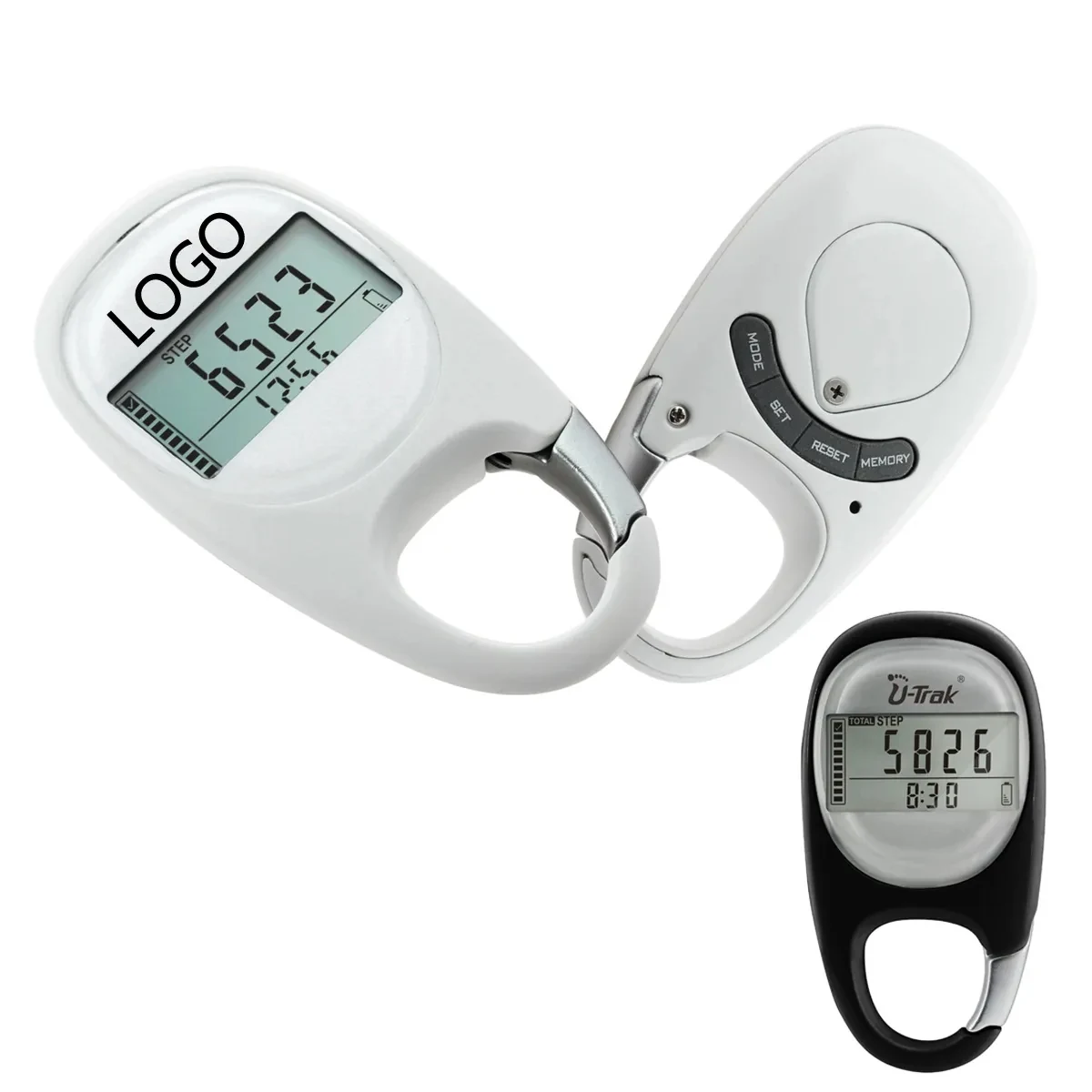 3D Walking Pedometer Carabiner Clip 1