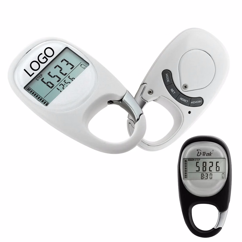 3D Walking Pedometer Carabiner Clip