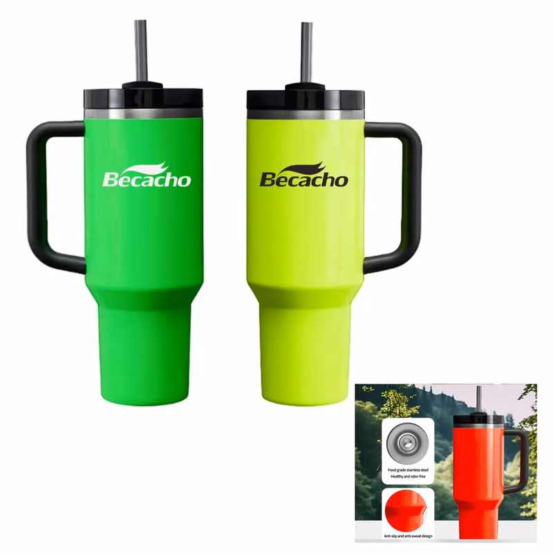 Neon Bright Colors for 40OZ Tumbler with Handle and Lid