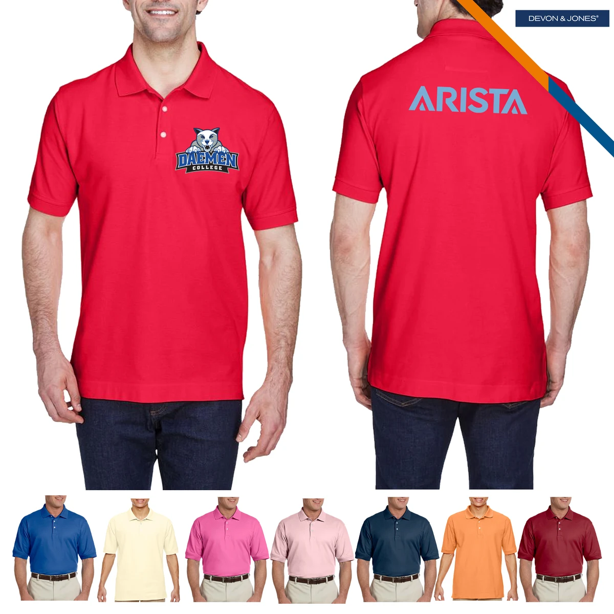 Devon & Jones® Men's Short-Sleeve Polo Shirts 1