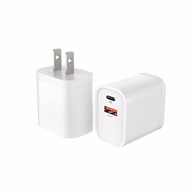 Dual Port USB Wall Plug Charger - PD 18W + QC3.0