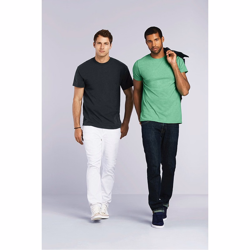 210g Men's crew neck plain cotton short Sleeve T-Shirt Stock