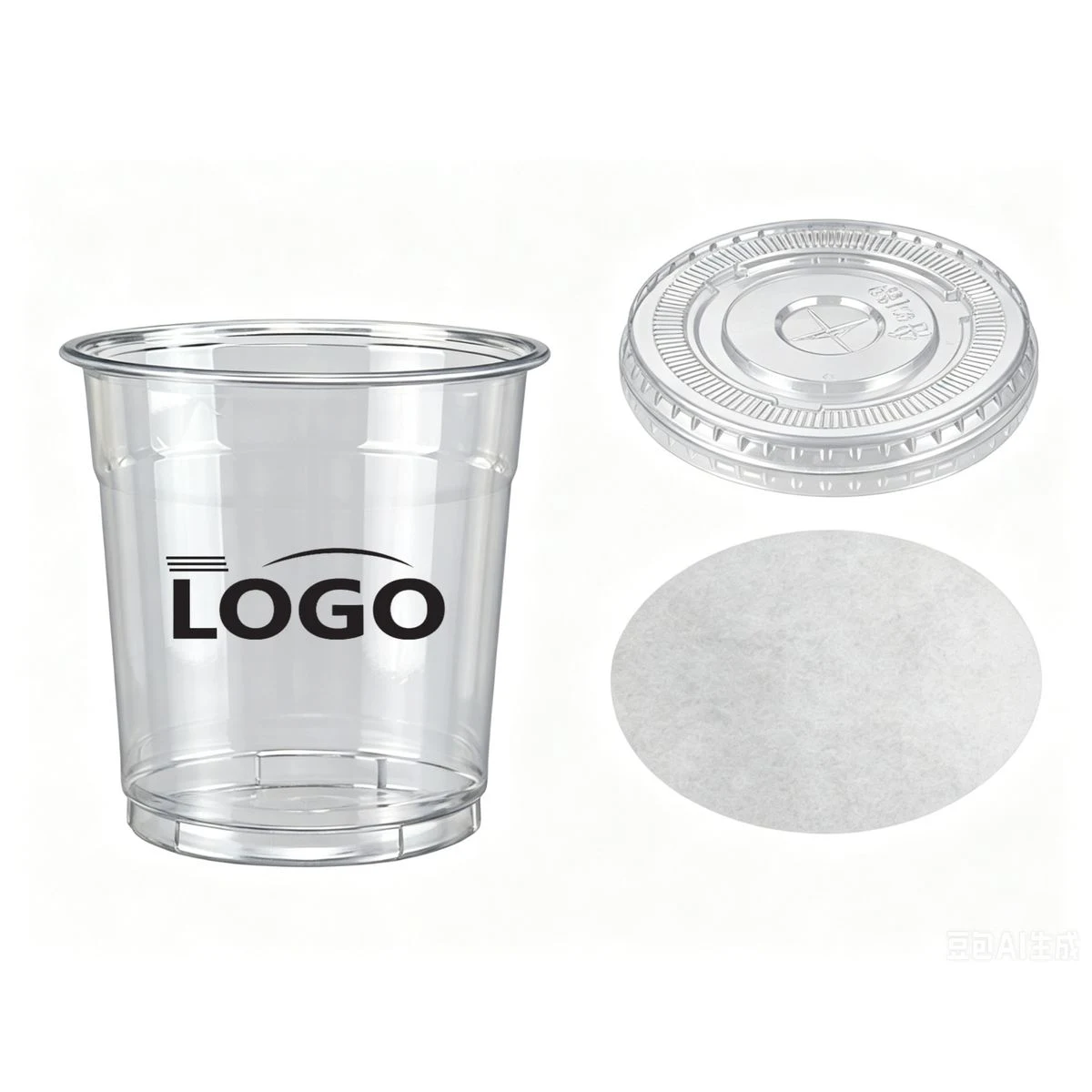 17oz PET Clear Cup With Flat Lid 1