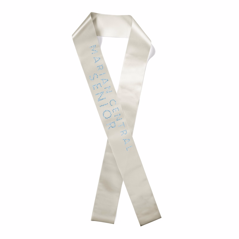 3" Badge Satin Sash - 45" Long - Sparkle