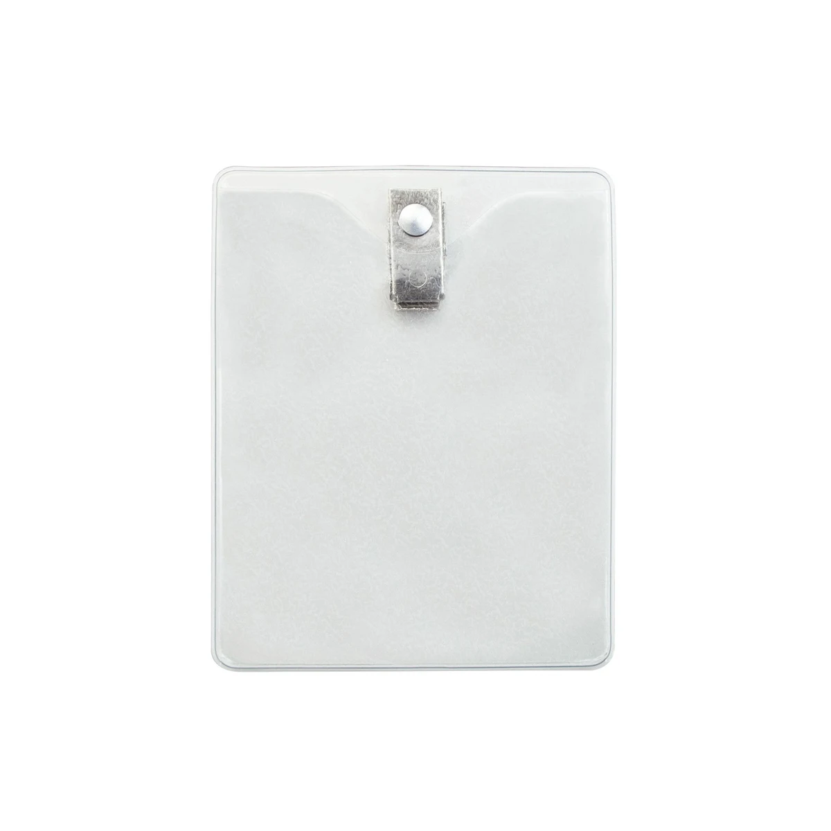 Vertical Clear Top Load Vinyl Badge Holder w/ 2 Hole Clip 1