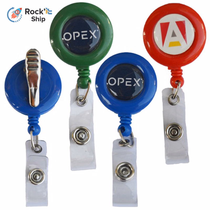 Rock'it 3-Day Round Retractable Reel w/ Bulldog Clip backing