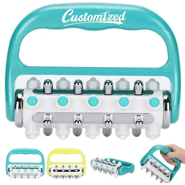 Custom Handheld Roller Massager with Rotating Beads — Healthcare Wellness Promo 1