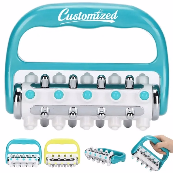 Custom Handheld Roller Massager with Rotating Beads — Healthcare Wellness Promo