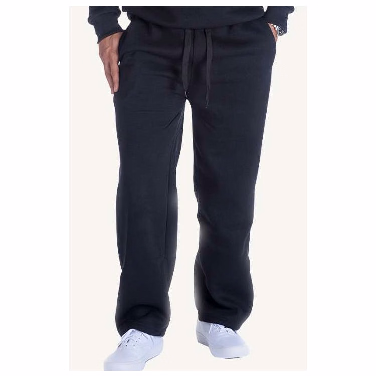 Men's Fleece Open Leg Sweatpants - Size 3XL Black