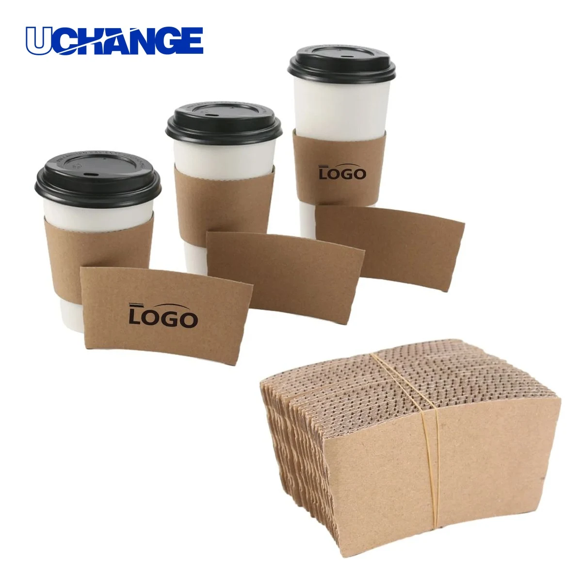 Kraft Paper Coffee Cup Sleeve for Drink Shops 1