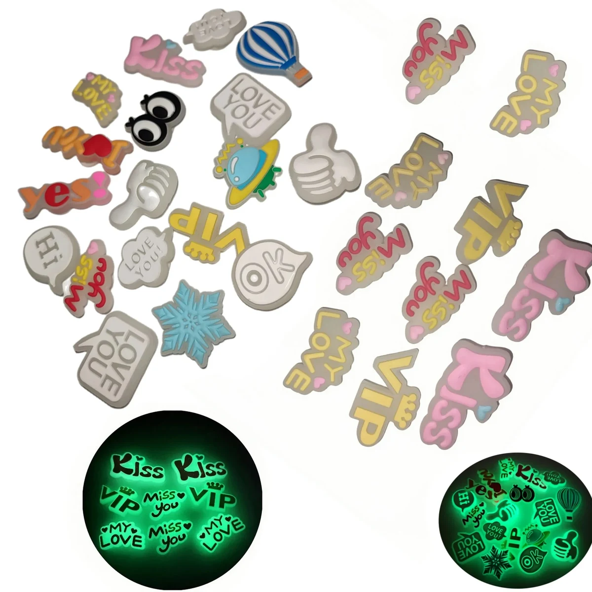 Custom PVC Shoe Charms Glow in the Dark/ SHAPE 1