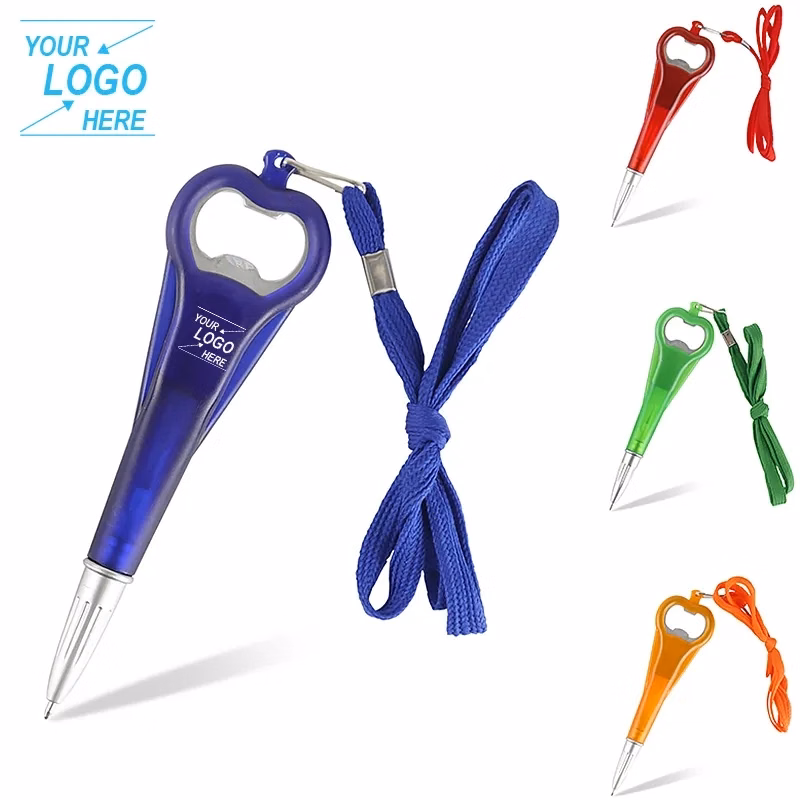 Bottle Opener Magnet Pen with Lanyard