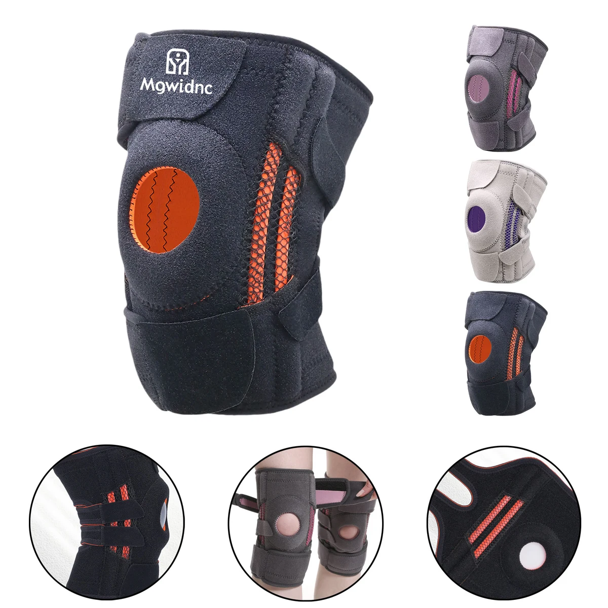 Adjustable Knee Brace with 4 Straps for Running 1