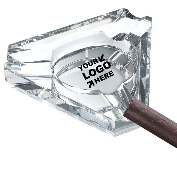 Triangular Crystal Ashtray For 3 Cigars 1