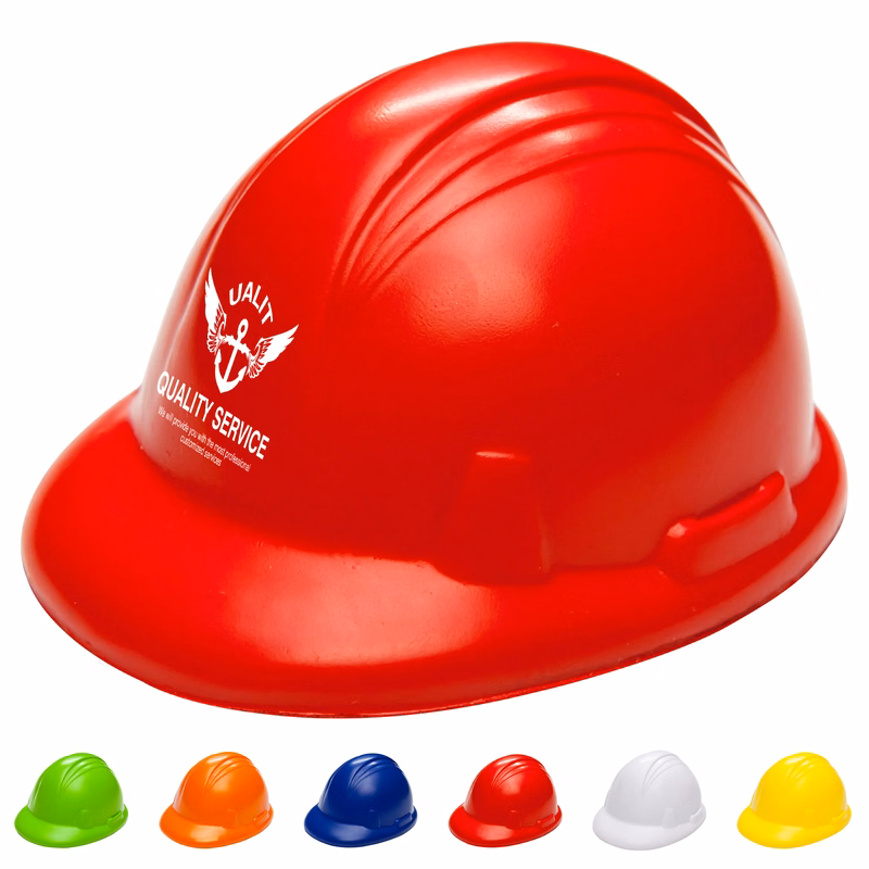 Hard Hat Shaped Stress Reliever Ball (3.5'' x 2.75'' x 2'')