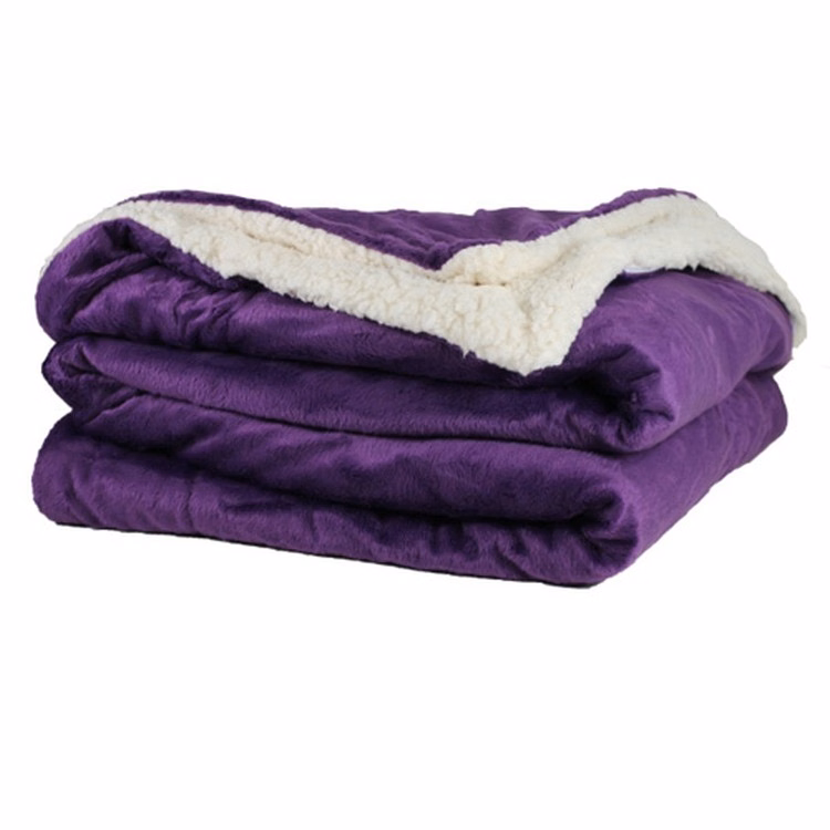 Purple Sherpa Faux Micro Mink/Lambswool Sherpa Throw Blanket