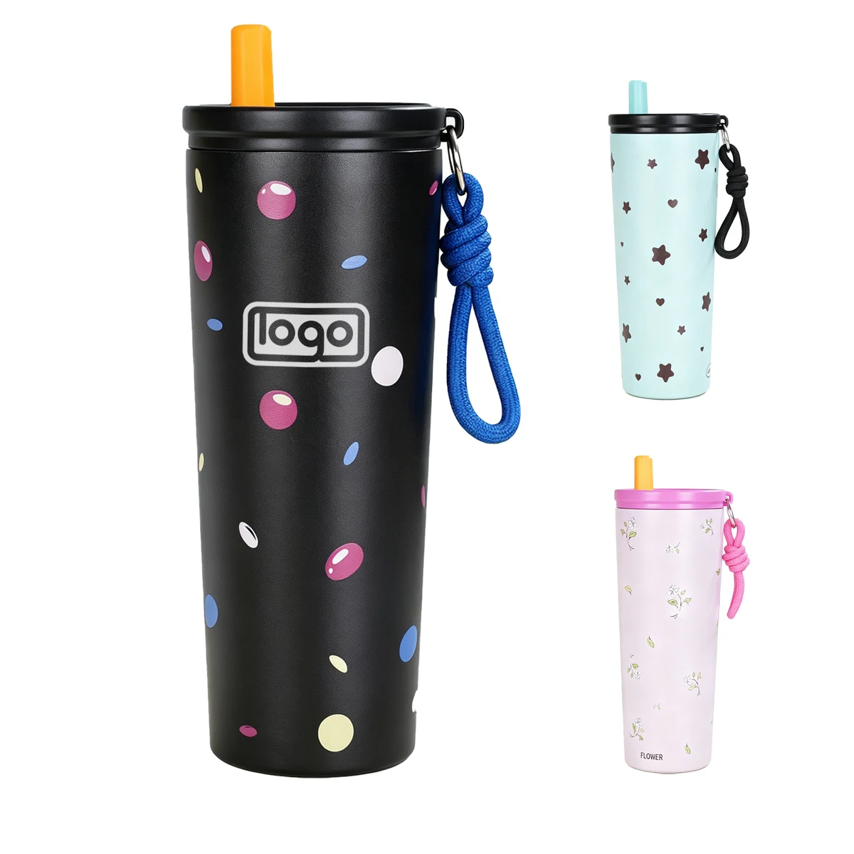 Custom 25 oz Stainless Steel Insulated Tumbler with Straw 1