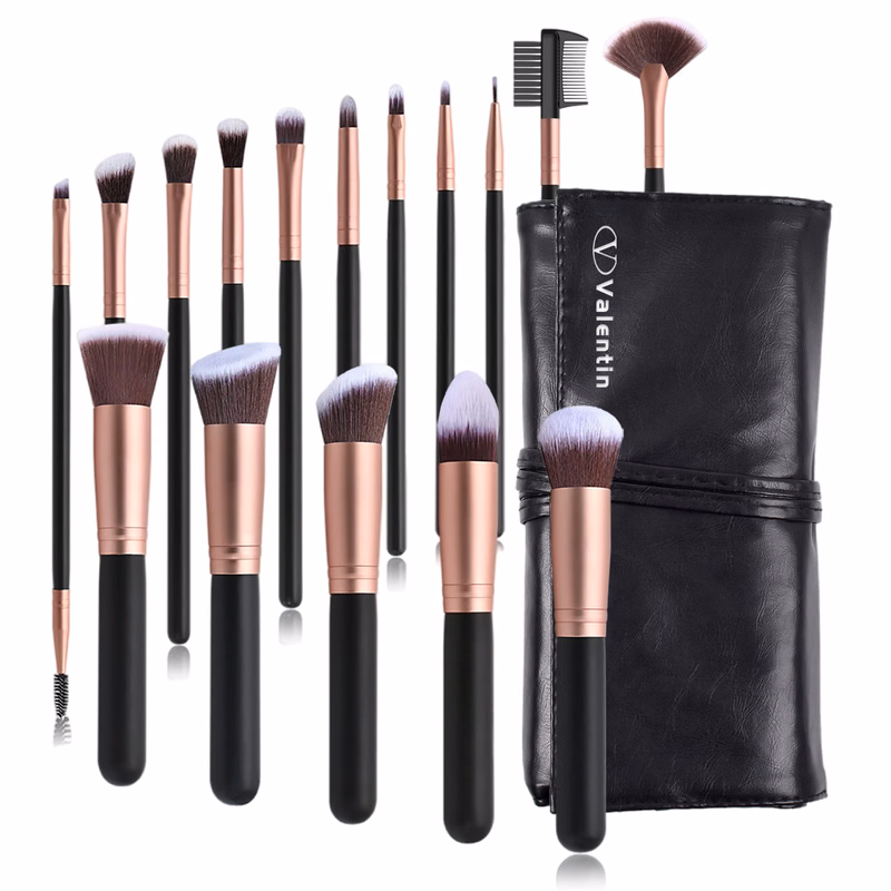 16Pcs Eye Shadow Makeup Brushes Set With Leather Case