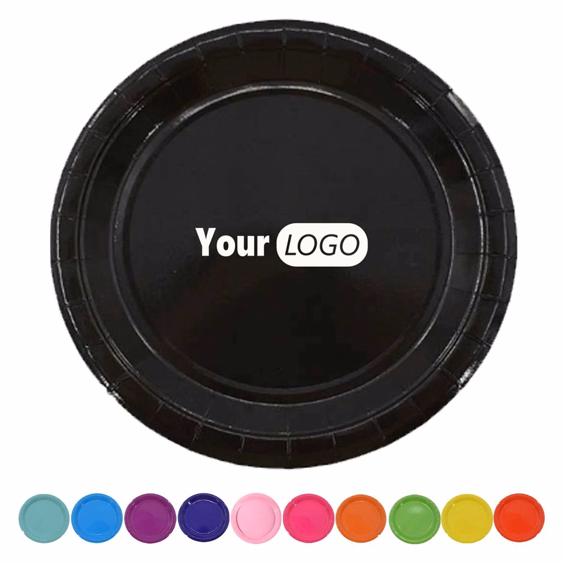 Disposable 9 Inch Colorful Paper Plates for Party Use