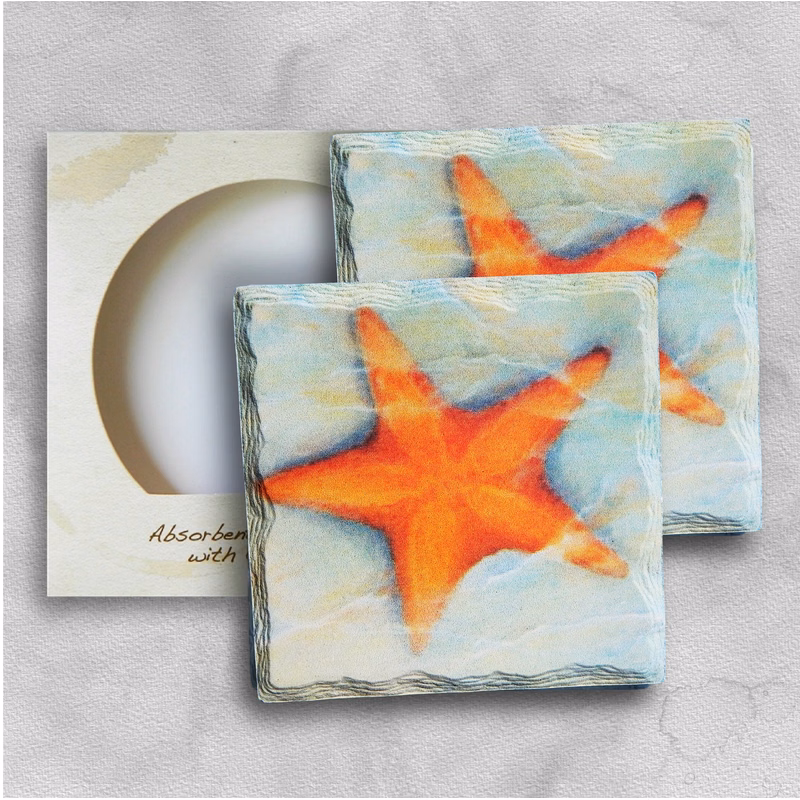 Two Square Layered Edge Coaster Box Set