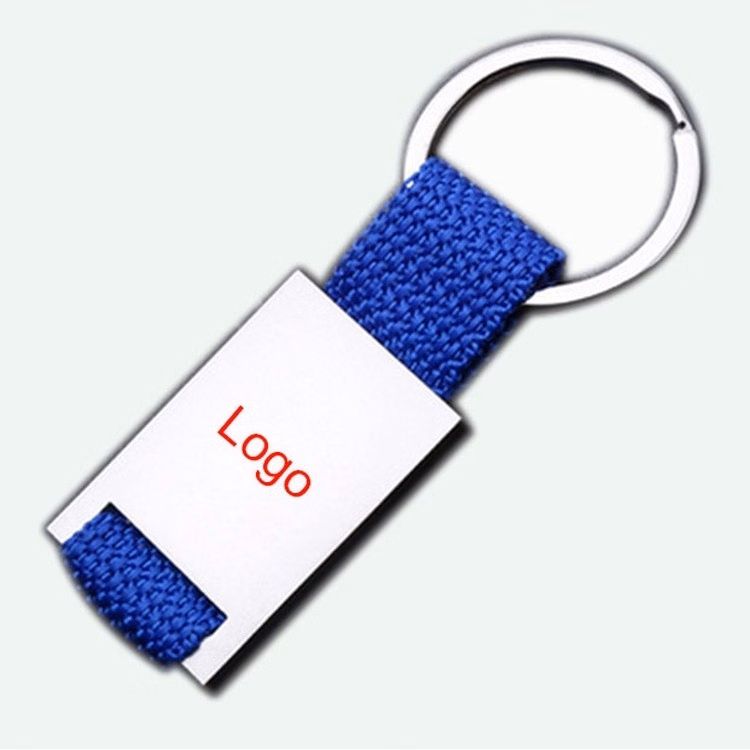 Webbing Ribbon in Metal Key Chains